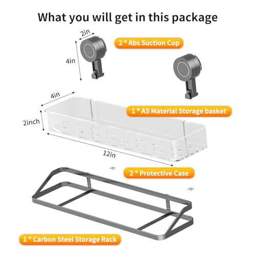 Shower Caddy Suction Cup,Detachable Bathroom Shower Organizer for Bathroom Storage, Wall Mounted Shower Shelves,Rustproof Shelf No Drilling Large Capacity Removable Rack 1 Pack Grey - color: Grey