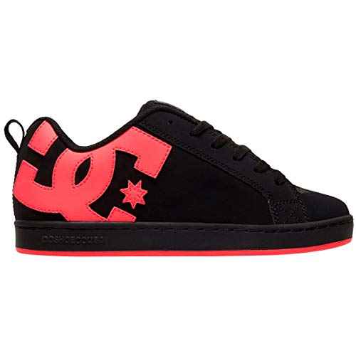 DC womens Court Graffik Skate Shoe, Black/Hot Pink, 11 US
