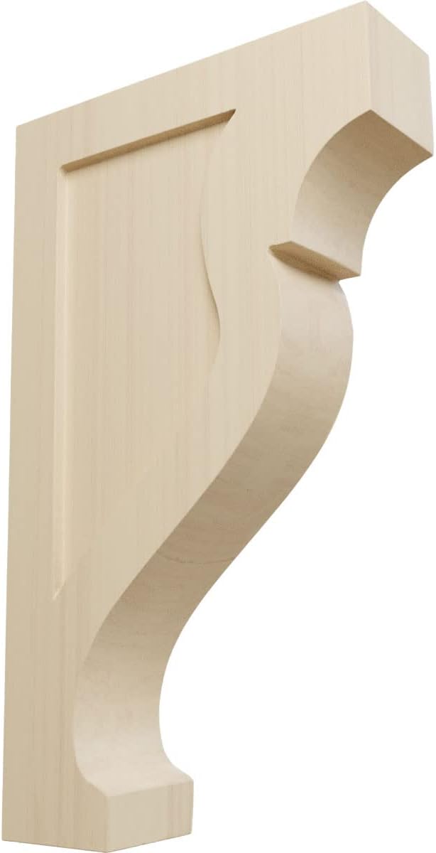 Ekena Millwork CORW02X07X12RKRW Medium Rockport Wood Corbels, 2 1/8"W x 7"D x 12"H, Rubberwood