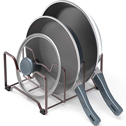 Simple Houseware Kitchen Cabinet Pantry and Bakeware Organizer Rack Holder, Bronze - 2 Pack - color: Bronze