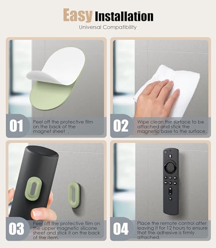 Nearockle 4 Pack Magnetic Remote Control Holder Wall Mount, 2025 Upgraded Smaller & Stronger Magnetic Silicone Remote Control Organizer TV Remote Charger Holder Caddy Back of TV (Multi) - color: Multi, size: 4 Pack