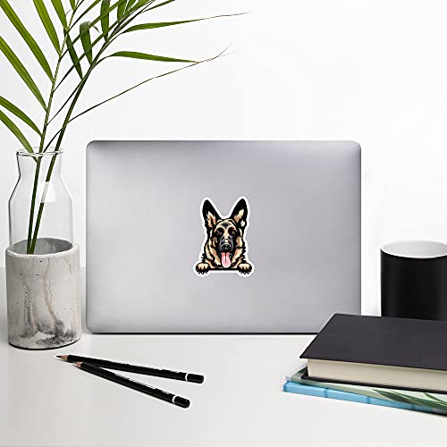 German Shepherd Peeking Paws Sticker (2 Pack) 4¡± x 3¡± German Shepherd Vinyl Decals for Cars, Car Windows, Water Bottles, Phones. Gift for German Shepherd Owner, K9