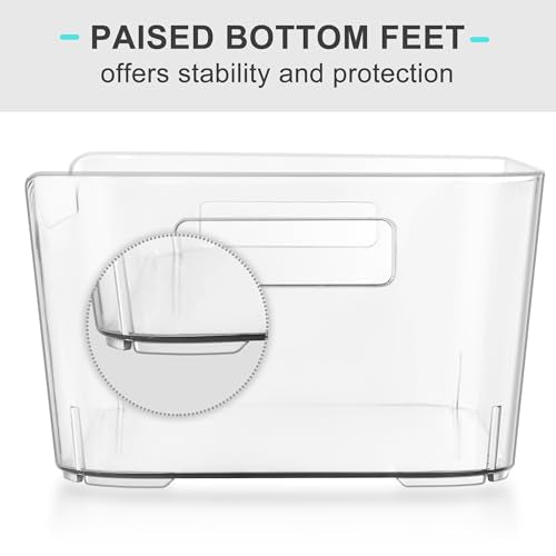 Heyuzb 12 Pack Plastic Storage Bins, Clear Pantry Organizers and Storage, Multi-Use Organizer Bins for Kitchen, Office, Fridge, Cabinet and Shelf Organization - size: 12 Pack