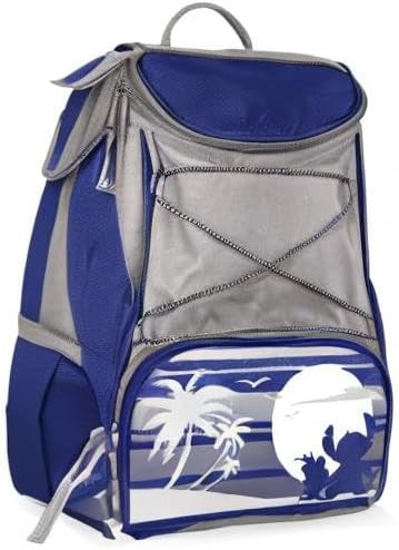PICNIC TIME Disney Lilo & Stitch Scrump PTX Backpack Cooler, Soft Cooler Backpack, Insulated Lunch Bag, (Navy Blue with Gray Accents)