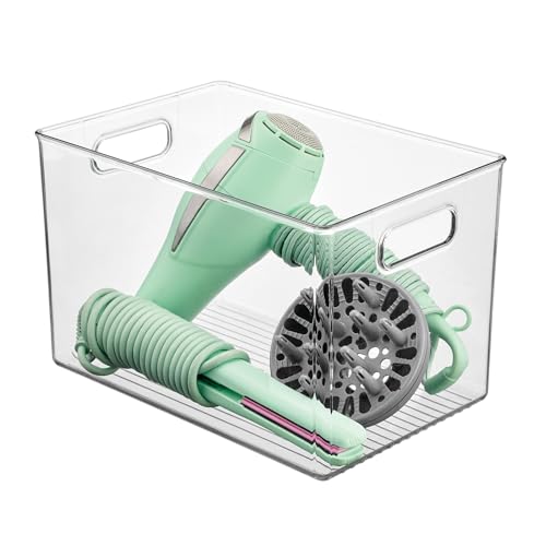 iDesign Large Clear Plastic Storage Bin for Bathroom or Vanity, Organizer for Hair Tools & Shampoo Bottles - style: Pack of 1