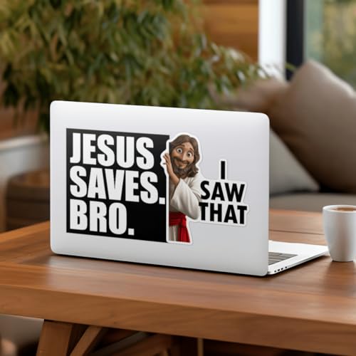 Pack 11 Pcs Christian Jesus I Saw That Sticker for Cars Vehicles Trucks Laptops Cute Funny Sayings Bumper Stickers Reusable Removable Vinyl Wall Decals Car Exterior Accessories