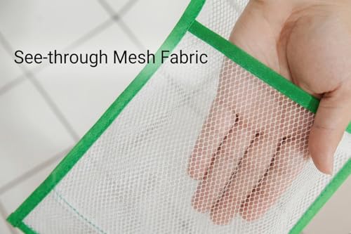 ALYER Narrow Mesh Fabric Shower Caddy Organizer with Hanger,Hanging Mesh Pockets for Shampoo, Conditioner, Soap and Body Wash (Blue) - color: Blue-hanger