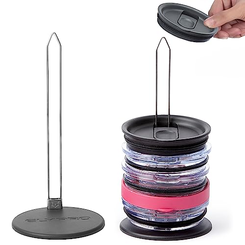 ELYPRO - Revolutionary Tumbler Lid Organizer for Stanley, Yeti Cap Lids- Space-Saving Design - Slim Vertical Storage for Up to 10 Lids , Clutter-Free Kitchen Cabinets and Countertops Organization