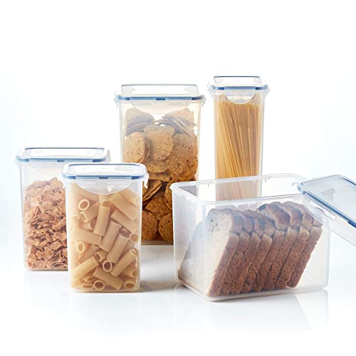 LOCK & LOCK Easy Essentials Food lids/Pantry Storage/Airtight containers, BPA Free, Square-16.9 Cup-for Chips, Clear (Pack of 3) - size: 16.9 Cup (Pack of 3)