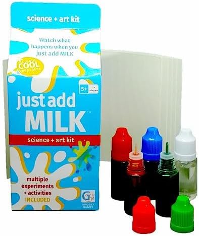 STEM Toys by Griddly Games – Just Add Milk Science & Art Kit, Best Science Kits for Kids Age 8–12, Hands-On Chemistry Set & Creative STEM Experiments
