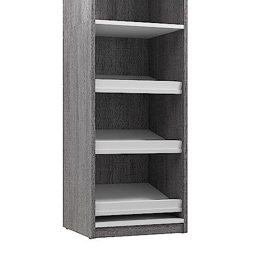 Bestar Cielo Closet Organizer, 20-inch Bark Gray and White Wardrobe for Bedroom, Mudroom, Entryway, or Kitchen Pantry - color: Bark Grey and White
