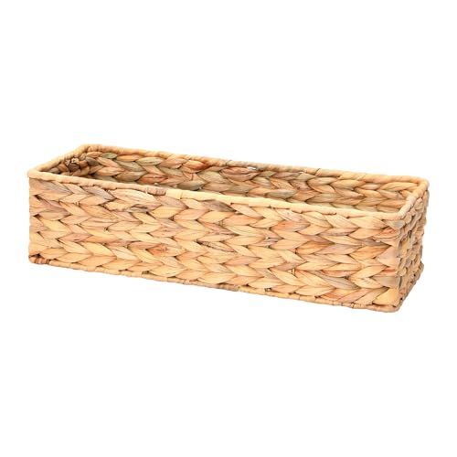 Household Essentials Water Hyacinth Rectangular Storage Basket, Natural - color: Natural