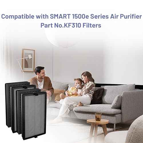 KF310 Replacecment Filter Compatible with Kenmore SMART 1500e Series Air Purifier PM3020, Part No.KF310 Filters, with 3-in-1 True HEPA Filters, 4-Pack
