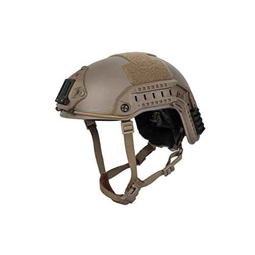 Lancer Tactical Medium - Large Industrial Durable ABS Plastic Constructed Maritime Helmet w/Adjustable 20mm Side Rail Adapter Padding Stickers NVG Shroud Bungee Retention Goggle Clip