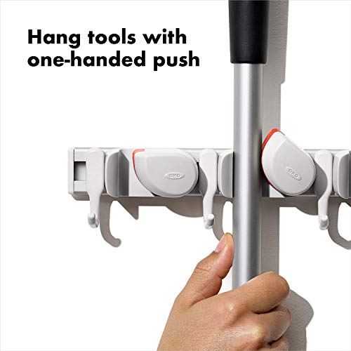 OXO Good Grips Wall-Mounted Mop and Broom Organizer (Pack of 12) - size: 3"x5"x17" (Pack of 12)