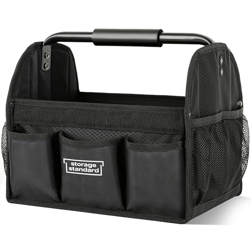 Detailing Caddy Organizer with Handle - Storage, Cars, & Cleaning Caddy for Supplies, Tools, & Home Improvement - Heavy Duty Car Detailing Supplies With Multi-Pockets & Collapsible Tote Design