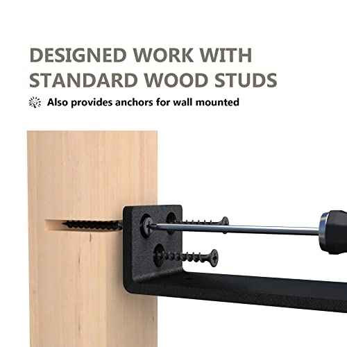 10 Inch Floating Shelf Brackets, Heavy Duty Hidden Bracket for Wall, Mantel, Bookshelves, Black Powder Coated Steel, 12-Pack