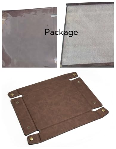 LLmoway PU Leather Valet Tray Nightstand Desk Organizer for Men Women Home Office Phone Watch Jewelry Glasses Keys Coins Storage - color: Coffee Brown