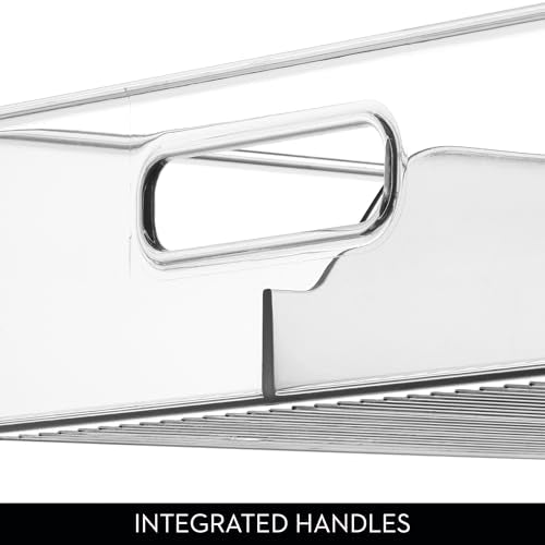 iDesign Divided Storage Bin with Handle for Pantry, Fridge, or Freezer, Clear, Made in USA - style: Pack of 1