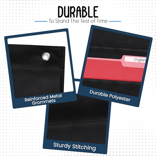 Essex Wares - 2 Pocket File Pocket Chart, Black - Versatile Wall Hanging File Folder Organizer for Classroom, Office, Home, and More - Wall Folder Organizer - Two Pockets - size: 2 Pocket