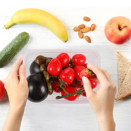 Bokon 100 Pcs Plastic Meal Prep Container with Lid Disposable Clear Lunch Containers Stackable Food Storage Container Box Spill Proof for Salad Snack Microwave Dishwasher Freezer Safe (Multiple Sizes) - size: Multiple Sizes