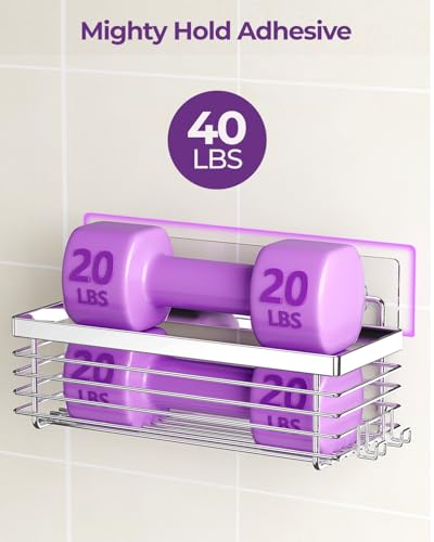 ODesign Shower Caddy 3 Pack SUS304 Stainless Steel-No Drilling-Shower Bathroom Shelves Rack,Rustproof Wall Mounted,Adhesive Shower Shelf Basket Organizer-Silver - color: Silver