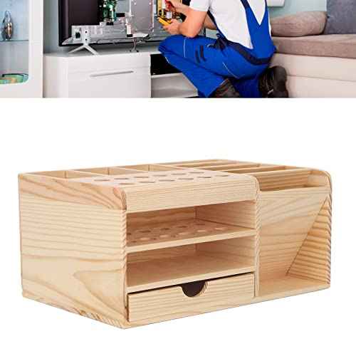 Fydun Repair Tool Organizer Synthetic Wood Strong Smoothly Edges Classified Storage Tool Parts Box Bamboo Screwdriver Organizer Rack Tool