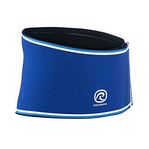 Rehband Rx Original Back Support, back compression 7mm neoprene, strong support and high stability for lower back, weightlifting fitness support, Colour:Blue, Size:X-Large
