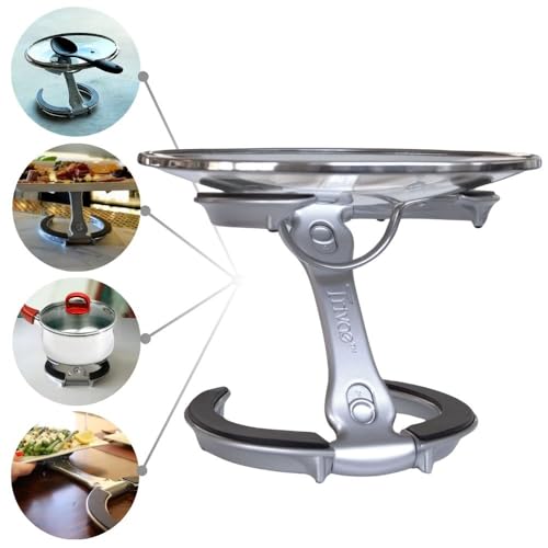Trivae Pot Lid Holder – 4-in-1 Pot Lid Holder While Cooking, Pan Lid Holder, Trivet & Cake Stand – Versatile Kitchen Tool for Hot Pots, Serving & Display – Space-Saving, Heat-Resistant Stand - color: Classic Black