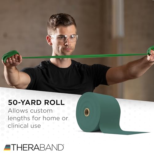 THERABAND Resistance Band, Black, Special Heavy, 50-Yard Roll, Latex Elastic Band for Exercise