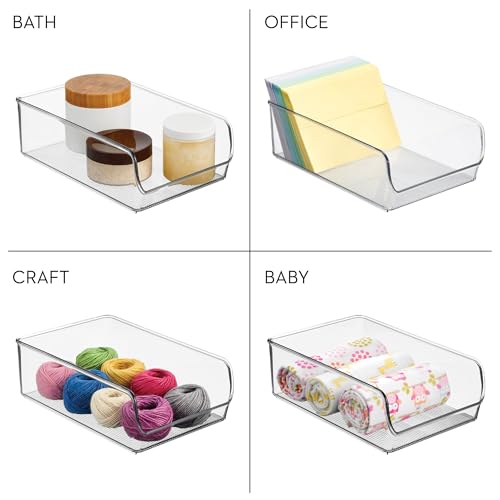 iDesign Linus Plastic Kitchen Storage Bin, Storage Container for Pantry, Refrigerator, Freezer, 11" x 7" x 3.5", Set of 2, Clear - style: 2 Pack