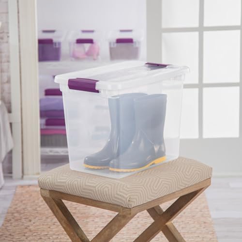Sterilite 12-Pack 27 Quart ClearView Latch Box, Stackable Organizer Bins with Latching Lids - Clear Plastic Organization Containers for Closet, Bedroom, Shelving Units and Everyday Home Storage - size: 12 Pack, style: 27 Quart
