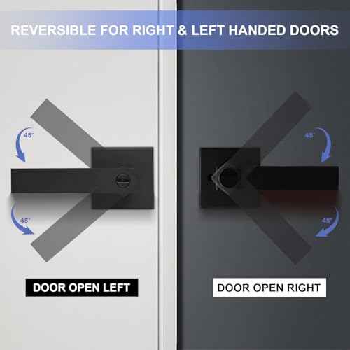 Privacy Door Levers, 4 Pack Matte Black Door Handles Heavy Duty Bed and Bath Door Locks Interior Keyless Locksets, Reversible for Left Right Handed Doors