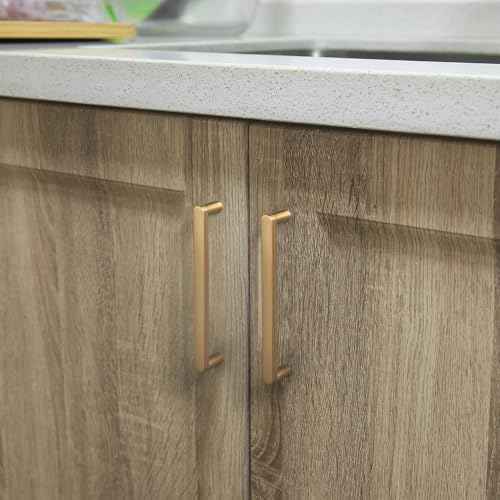 Goo-Ki 6 Pack 5 Inch Champagne Bronze Cabinet Pull Handle ? Decorative Grooved Texture & Non-Slip Grip for Farmhouse/Industrial Cabinetry