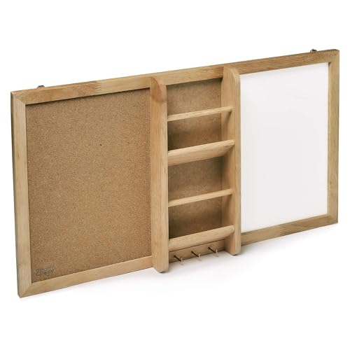 Magnetic Whiteboard & Corkboard Combination, Prosumer's Choice Combo Dry Erase White Board & Cork Board, Message Board with Key and Mail Organizer, Perfect for Office & Home & Kitchen, Bulletin Board