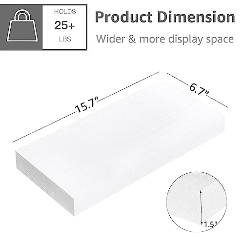 QEEIG Floating Shelves for Wall Bathroom Shelf Bedroom Kitchen Living Room Farmhouse Small Book Shelf 16 inch Set of 4, White (015-W4) - color: B. White, size: 4pcs