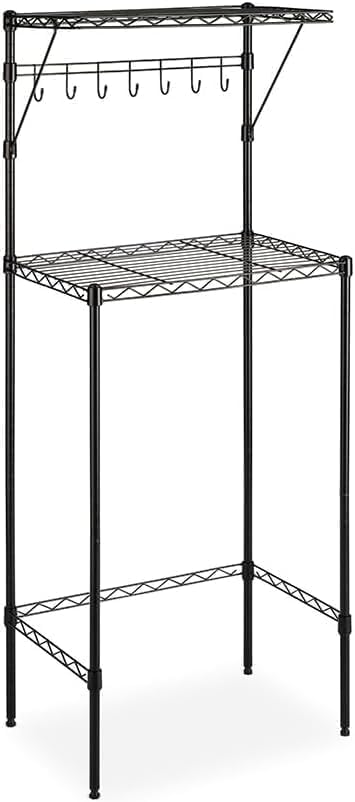 Whitmor Supreme Over The Fridge Shelf 2-Tier Metal Mini Fridge Stand with Storage，Metal Shelving Rack Mini Fridge and Microwave Stand for College Rooms Kitchen, Office