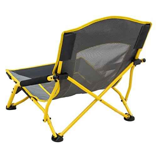 ALPS Mountaineering Rendezvous Low Camping Chairs for Adults with Arms, Cool Mesh Center, Powder Coated Steel Frame, Compact Folding Design and Carry Bag