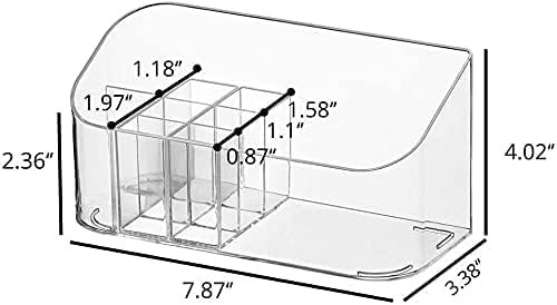 SUNFICON 2 Pack Makeup Trays Organizers Holders Cosmetic Display Cases Tabletop Desktop Vanity Countertop Bathroom Wall Cabinet Medicine Storage Boxes for Womens Ladies Girls Crystal Clear