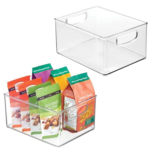 iDesign Stackable Clear Plastic Bin - Kitchen Organizers and Storage for Fridge and Pantry, 2-Pack - style: Pack of 2