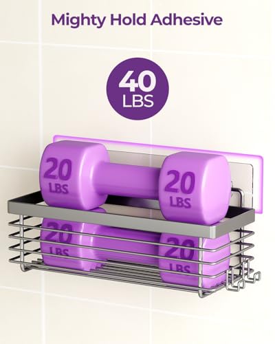 ODesign Shower Caddy 3 Pack SUS304 Stainless Steel-No Drilling-Shower Bathroom Shelves Rack,Rustproof Wall Mounted,Adhesive Shower Shelf Basket Organizer-Grey - color: Grey