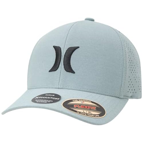 Hurley Men's Caps - Flexfit and Quick-Dry Phantom Curved Baseball Caps for Men - Classic Mens Trucker Hats (S-XL)