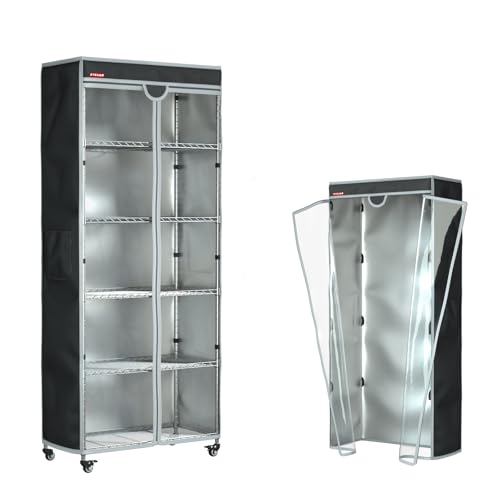 Shelf Cover Wire Shelving Rack Dust Cover,dustproof, waterproof, sunscreen, front transparent panel design for easy viewing, suitable for 36"Wx18"Dx72"H (cover only) - size: 36"Wx18"Dx72"H