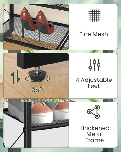 CHOEZON Shoe Rack, 3-Tier Shoe Rack for Closet, Metal Shoe Storage Organizer, Shoe Rack for Entryway, Shoe Shelf with Adjustable Feets, for Entryway, Hallway, Living Room, Bedroom, Black TXJ13BB - size: 30"L x 10.4"W x 22.6"H
