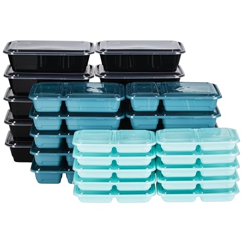 GoodCook Meal & Snack Prep Container Set, Includes Embossed Measurements & Color Coordinated Lids, Made Without BPA, 60-Piece Set