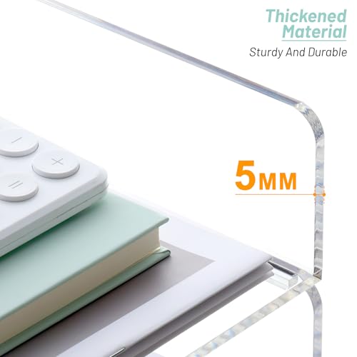 SANRUI Acrylic Stackable Letter Tray Clear Desk Paper Organizer 4-Tier Desk File Organizer Paper Sorter Holder Document Shelf Tray for Letter/A4,4-Pack - style: A4 Horizontal File Trays 4 Tier