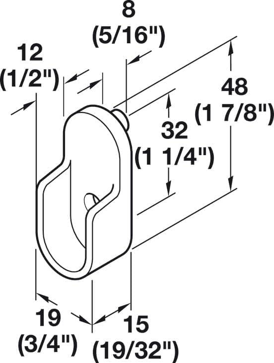 Oval Closet Rod with End Supports that have Dual Rear Facing 5mm Pins (Oil Rubbed Bronze, 36" Wide Space)