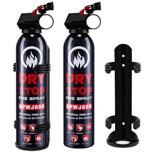 2Pack Dry Stop Fire Spray for Home - Auto Fire Extinguisher for Truck Vehicle, 600g Dry Chemical Powder A B C Fire Extinguisher for Kitchen, Car, Boat, Marine, Portable Use (2 Blue)