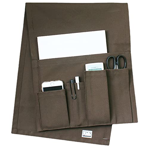 Sofa Armrest Organizer, Armchair Caddy Remote Control Holder for Recliner Couch Arm Chair Caddies with 5 Pockets for Magazine Tablet Phone TV Remotes,Khaki,31x83cm - color: Khaki