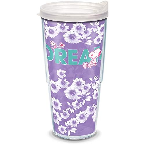 Tervis Peanuts - Dream Floral Made in USA Double Walled Insulated Tumbler Travel Cup Keeps Drinks Cold & Hot, 24oz, Classic